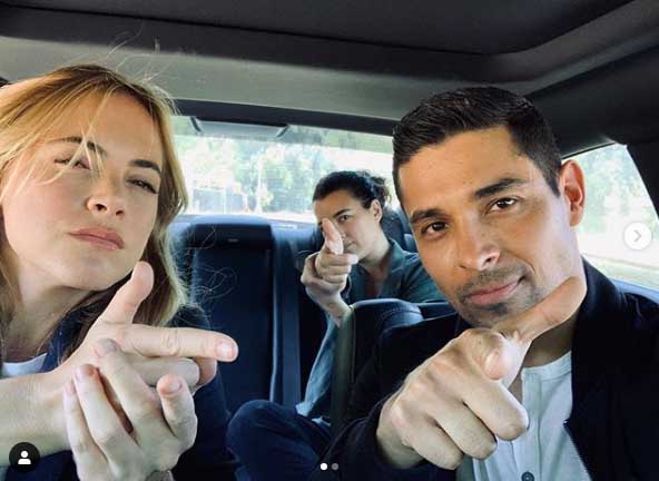 Wilmer Valderrama poses for a pic with his co-stars.